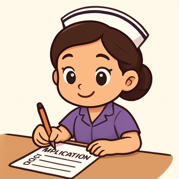 พยาบาลไทยน่ารักกำลังกรอกใบสมัคร